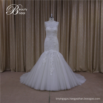 2016 New Style Applique Mermaid Ball Gown Wedding Dress